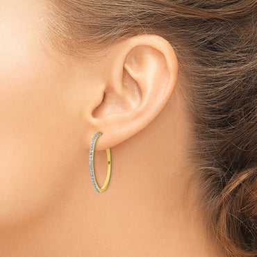 14k Diamond Round Hinged Hoop Earrings