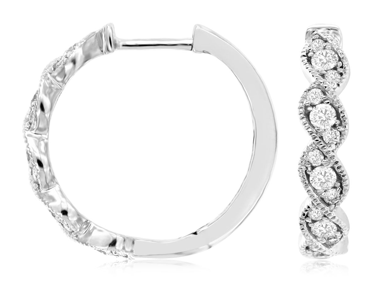 14KW .39CTW Diamond Hoop Earrings