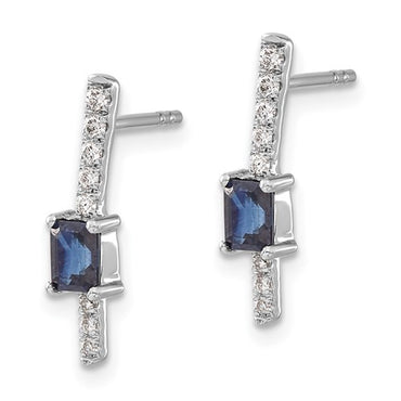 14k White Gold Diamond and Sapphire Fancy Earrings