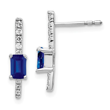 14k White Gold Diamond and Sapphire Fancy Earrings