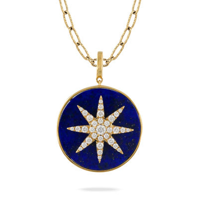 CELESTIA LAPIS AND DIAMOND PENDANT