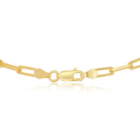 Sterling Silver 5.5mm Paper Clip Chain - Gold Plated