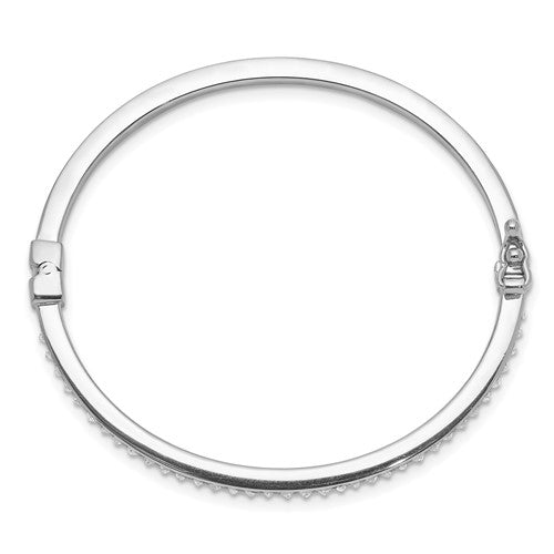 Sterling Silver Platinum-plated Diamond Baby Bangle