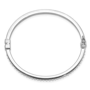 Sterling Silver Platinum-plated Diamond Baby Bangle