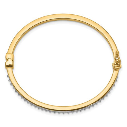 Sterling Silver 18K Gold-plated Diamond Baby Bangle