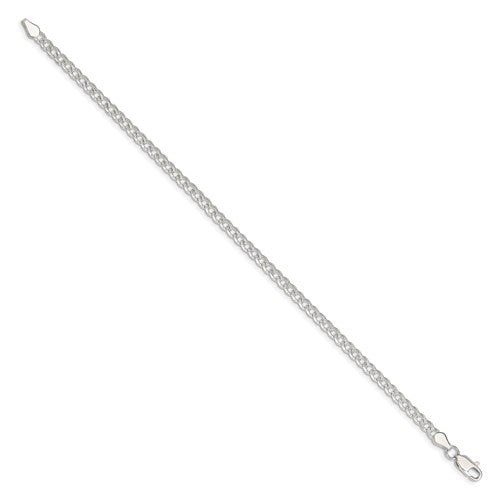Sterling Silver 4mm Pavé Curb Chain
