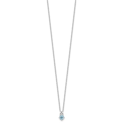 Sterling Silver Rhodium-plated .59BT Blue Topaz 16in with 2in ext Necklace