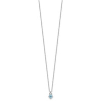 Sterling Silver Rhodium-plated .59BT Blue Topaz 16in with 2in ext Necklace