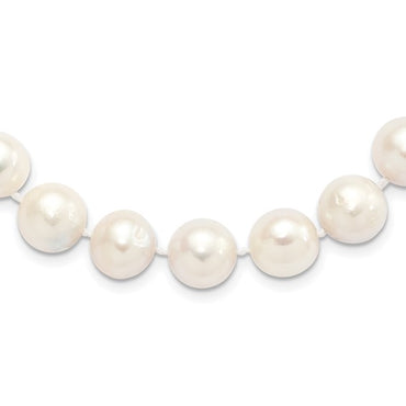 Sterling Silver 12-13mm White FWC Pearl Necklace
