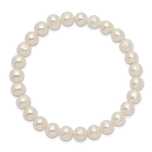 6-7mm White Freshwater Cultured Pearl Stretch Bracelet