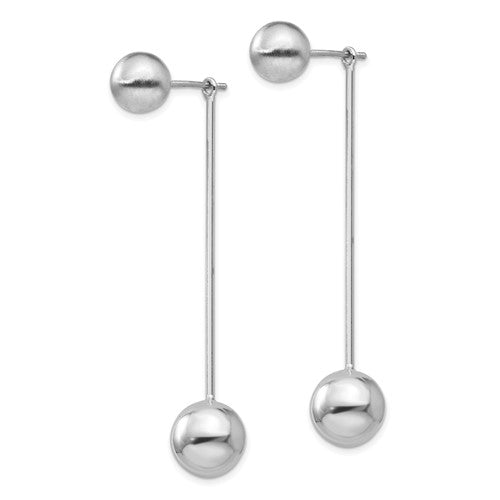 Sterling Silver Polished/Satin Ball Post Earrings