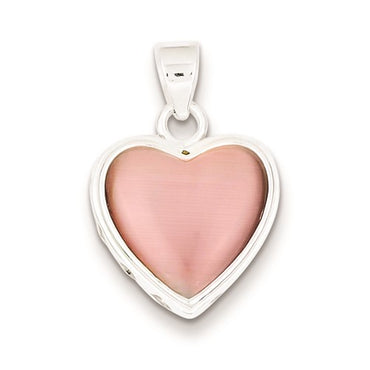 Sterling Silver Reversible Heart Mother of Pearl Pendant