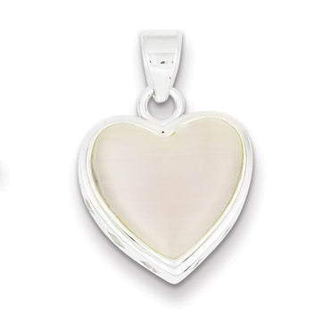 Sterling Silver Reversible Heart Mother of Pearl Pendant
