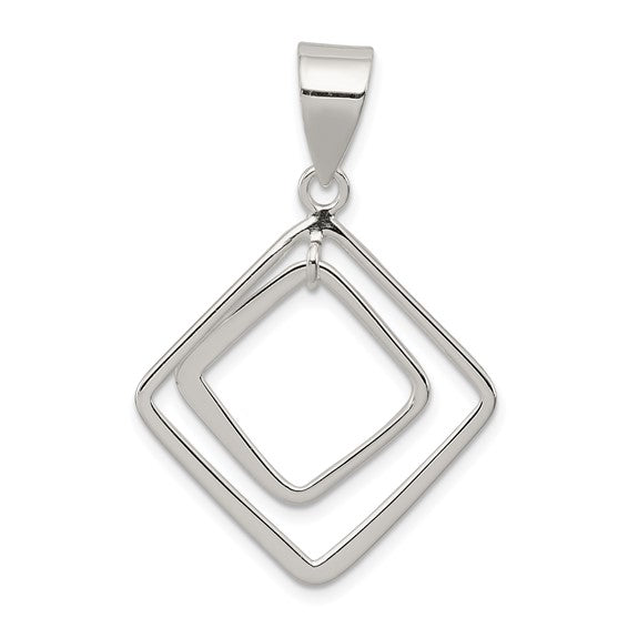 Sterling Silver Diamond Shape Pendant