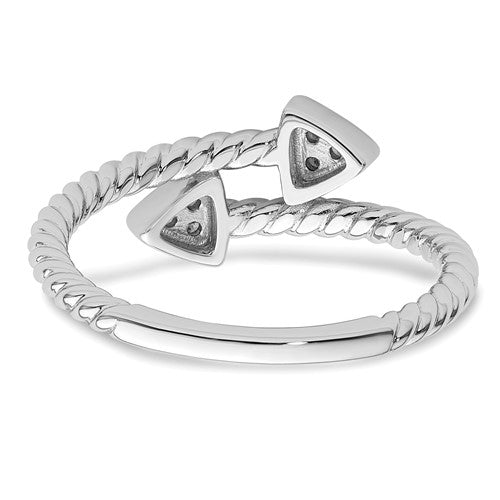 Sterling Silver Rhodium-plated Diamond Arrow Ring