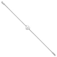 Sterling Silver Rhodium-plated 7 Inch Diamond Heart