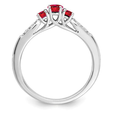 10k White Gold Ruby and Diamond Ring