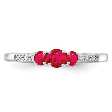 10k White Gold Ruby and Diamond Ring