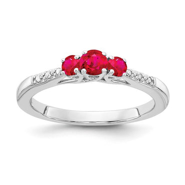 10k White Gold Ruby and Diamond Ring