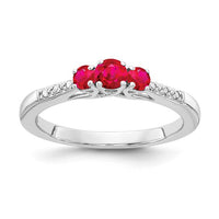 10k White Gold Ruby and Diamond Ring