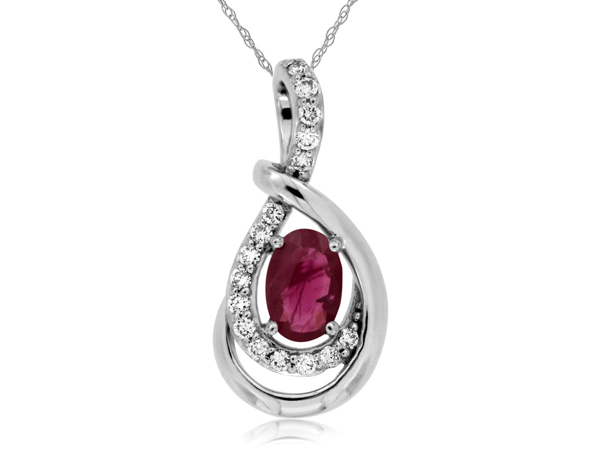 14KW .56CTW Ruby & Diamond Pendant