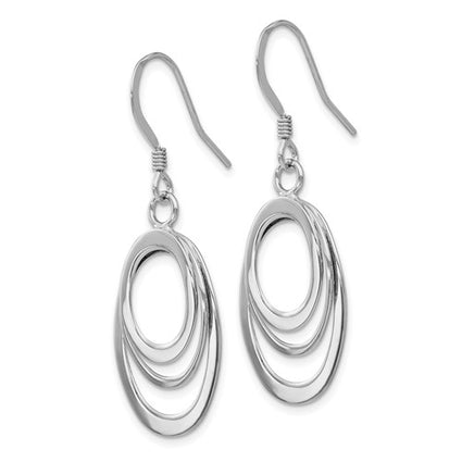 Sterling Silver Polished Shepherd Hook Dangle Earrings