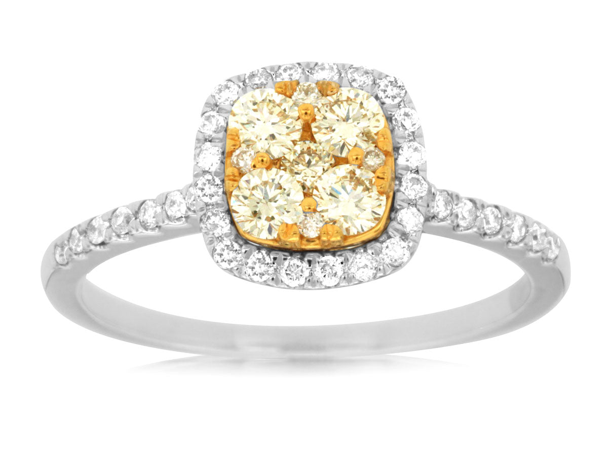 14KW .36CTW Yellow Diamond & Diamond Ring