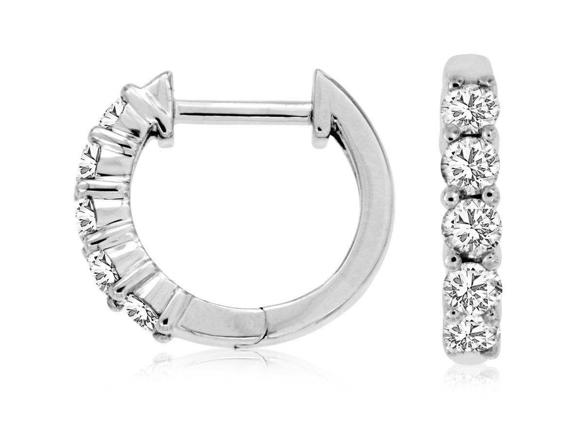 14KW .50CTW Diamond Hoop Earrings