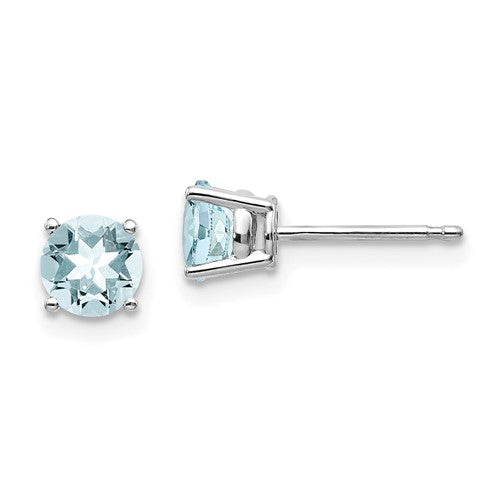 14k White Gold Aquamarine Earrings