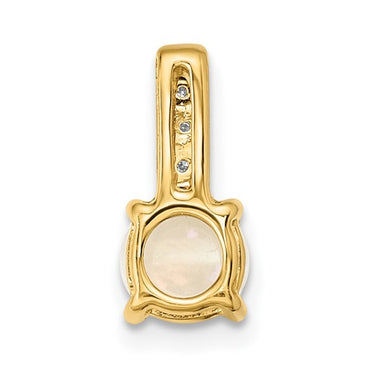 14k Diamond and Opal Polished Pendant