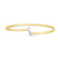 14K Diamond Hardware Bangle