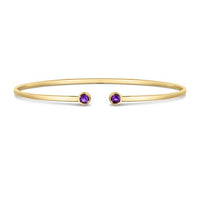 14K Amethyst Open Cuff Bangle