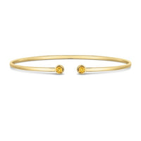 14K Citrine Open Cuff Bangle