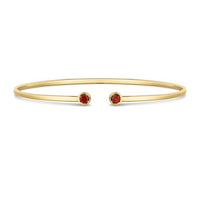 14K Garnet Open Cuff Bangle