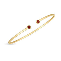 14K Garnet Open Cuff Bangle