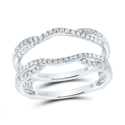 14KW .33CTW Round Diamond Wrap Ring Guard Enhancer Wedding Band