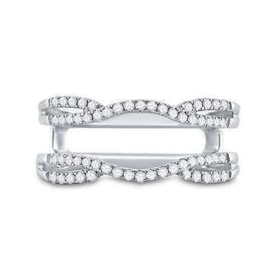 14KW .33CTW Round Diamond Wrap Ring Guard Enhancer Wedding Band