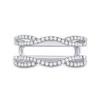 14KW .33CTW Round Diamond Wrap Ring Guard Enhancer Wedding Band
