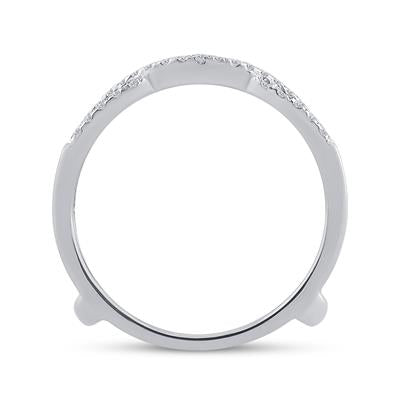 14KW .33CTW Round Diamond Wrap Ring Guard Enhancer Wedding Band