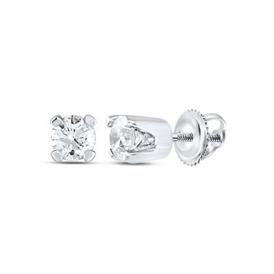 14KW .05CTW Diamond Solitaire Earrings