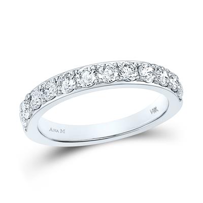 14KW 1CTW Round Diamond Wedding Single Row Band